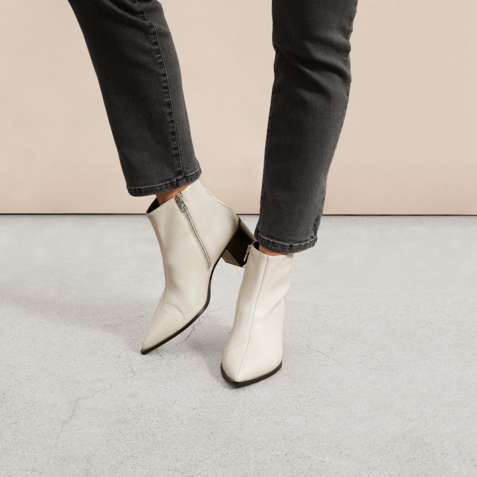 Everlane The Boss Boot in Bone Patent (Photo via Everlane)