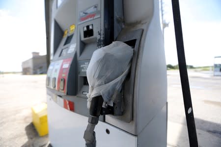 A closed gas pump is pictured as Tropical Storm Barry approaches land in Plaquemines Parish