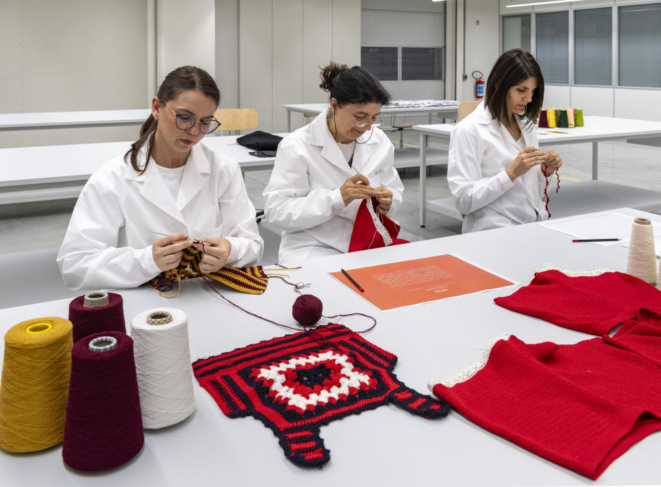 Crochet at Prada's Torgiano plant.