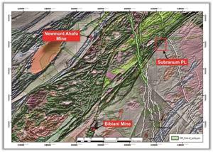 Subranum Project Tenement Straddling Bibiani Shear Zone