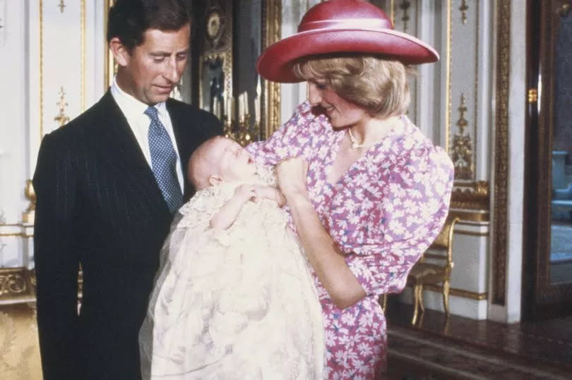 Prince William at his christening in 1982