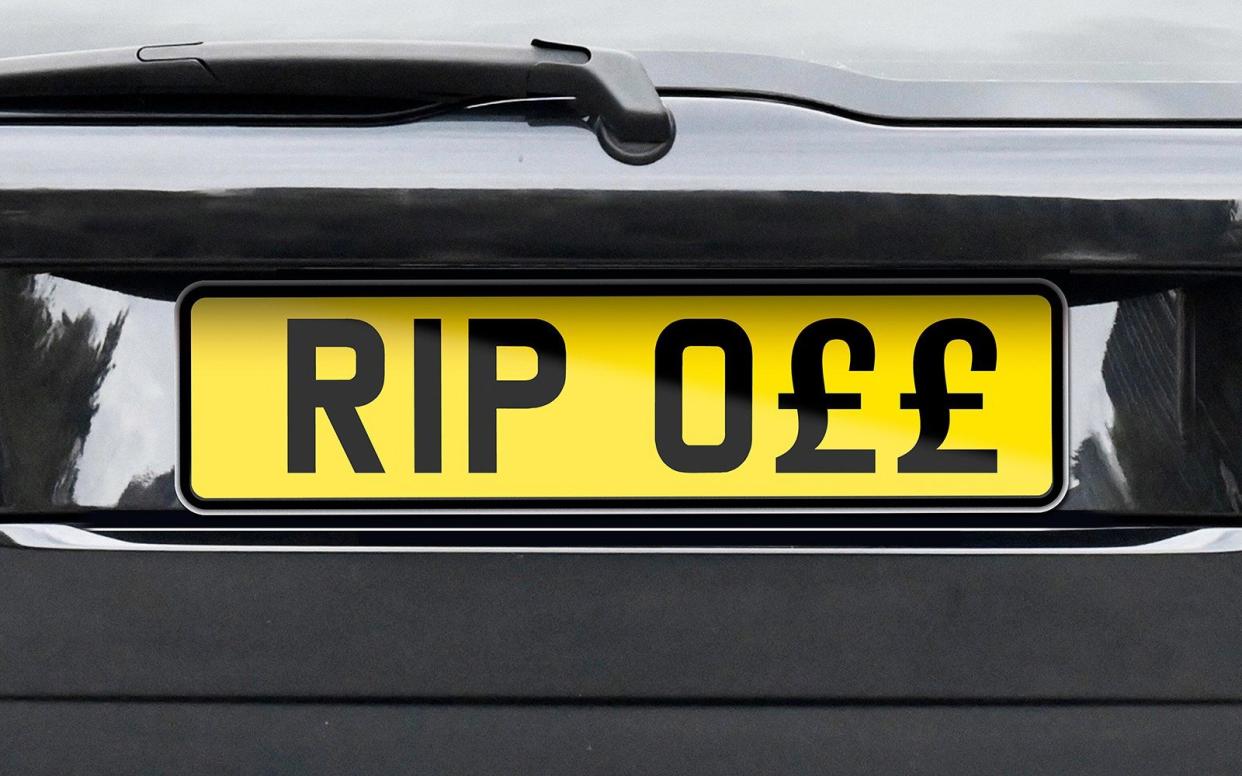 A rip off number plate