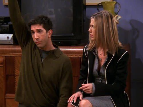 <p>Things that happen in this episode: (1) Ross and Rachel make a sex tape, (2) everyone watches said sex tape, and (3) Phoebe comes up with the ionic fake name “Regina Phalange.”</p>