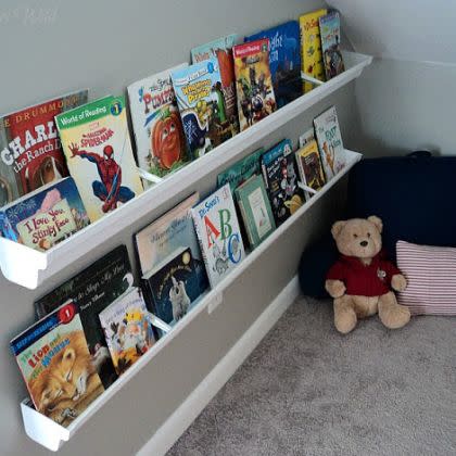 Rain Gutter Book Shelves