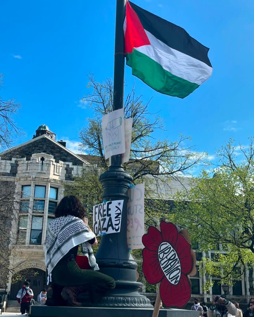 An anti-Israel protest camp emerged on the campus of state-funded City College of New York Thursday. Instagram / @cuny4palestine