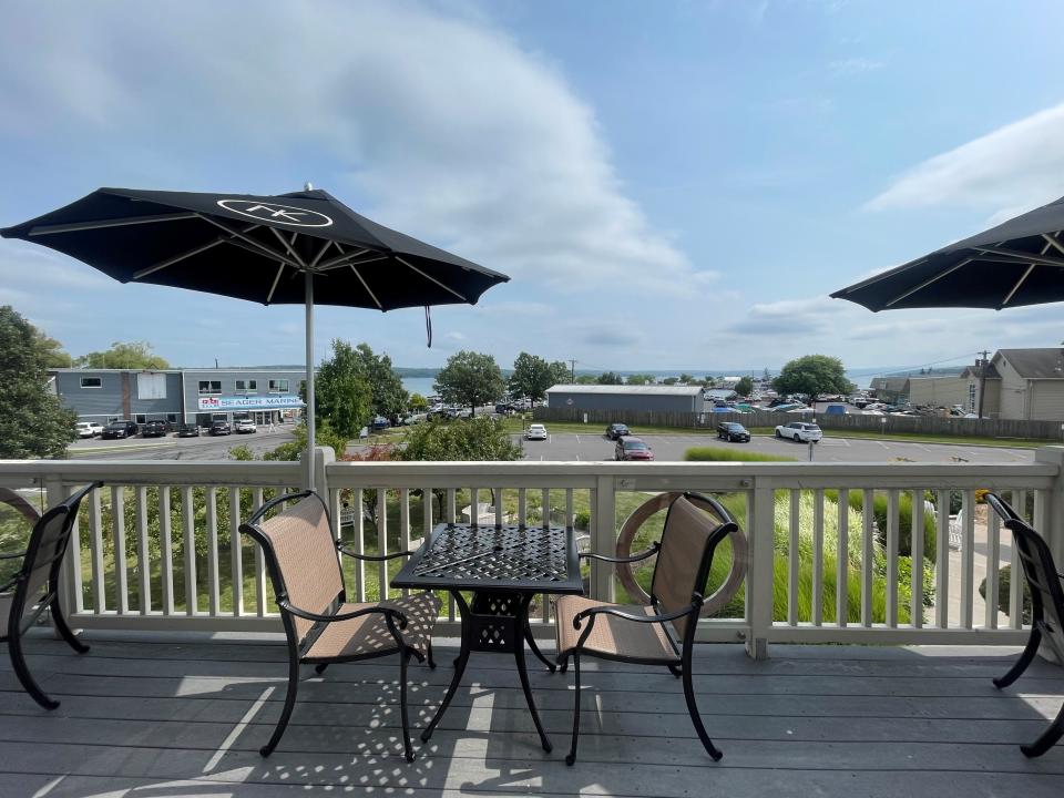 The rooftop at New York Kitchen offers views of Canandaigua Lake.