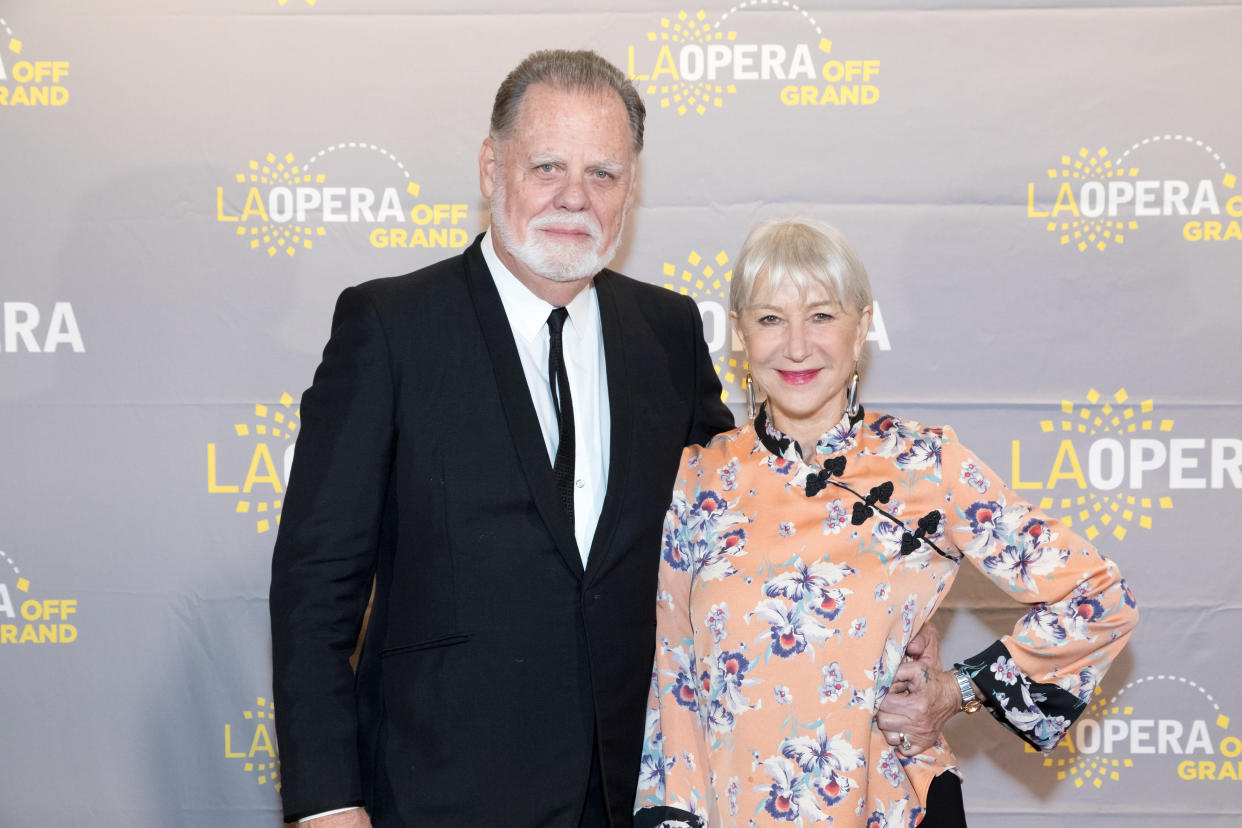 Taylor Hackford and Helen Mirren attend the Placido Domingo 50th Anniversary Concert in November in Los Angeles. (Photo: Greg Doherty/Getty Images)