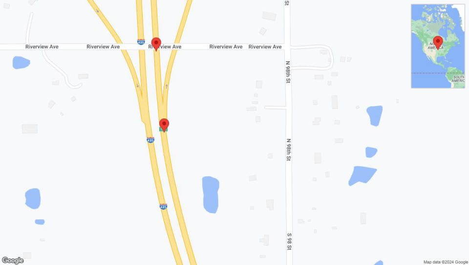 A detailed map that shows the affected road due to 'I-435 Richtung I-70/Kansas Tpke/Exit 12' on January 8th at 5:29 p.m.