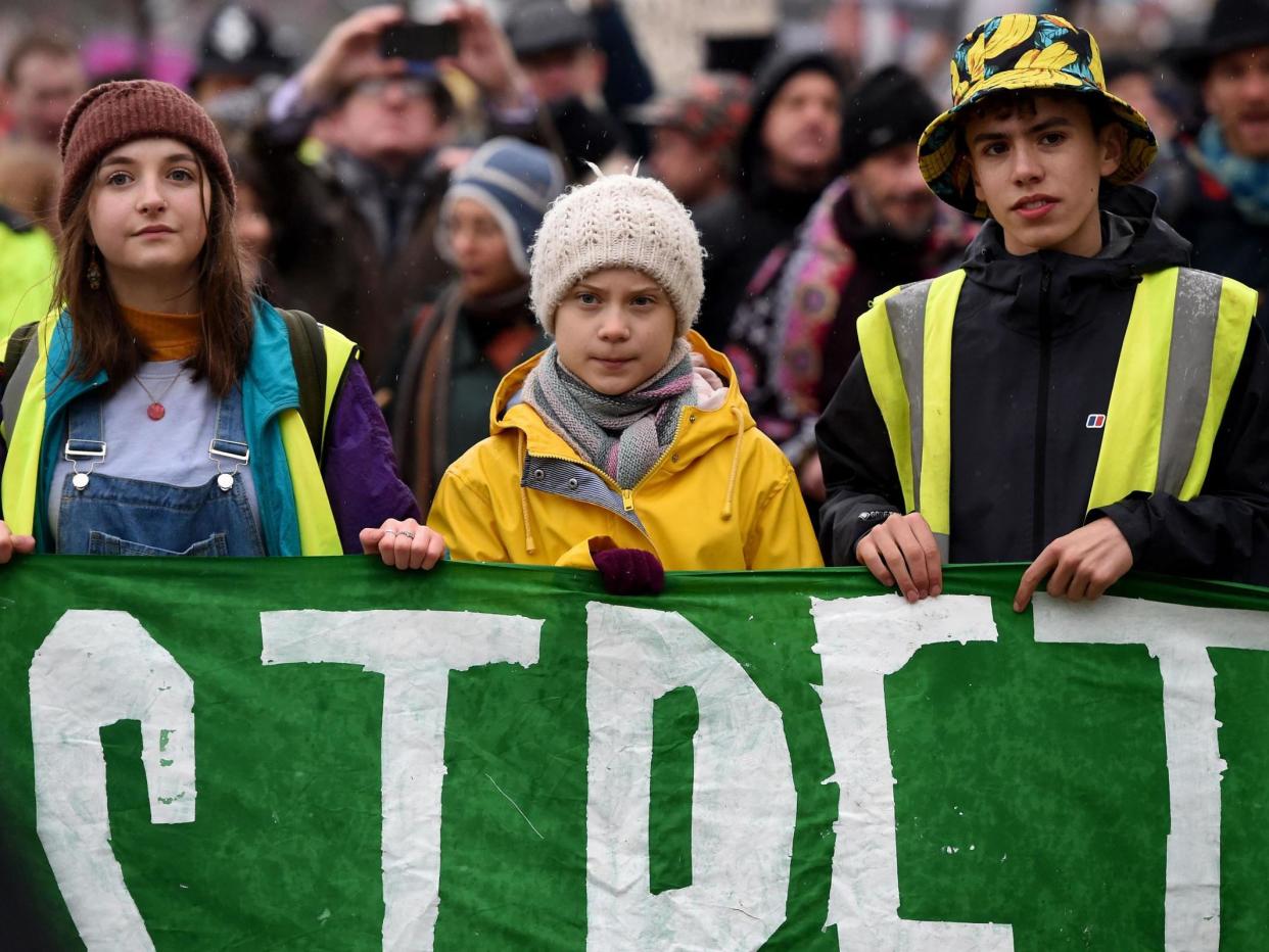 Greta Thunberg joins protesters at the Bristol Youth Strike 4 Climate march: Getty