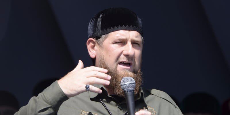 Head of the Chechen Republic Ramzan Kadyrov delivers a speech during a rally in support of Muslim Rohingya following the recent violence, which erupted in Myanmar, in the Chechen capital Grozny, Russia September 4, 2017. REUTERS/Said Tsarnayev