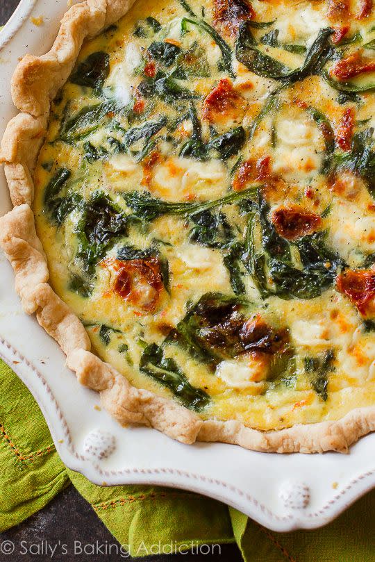 Goat Cheese Spinach & Sun-Dried Tomato Quiche