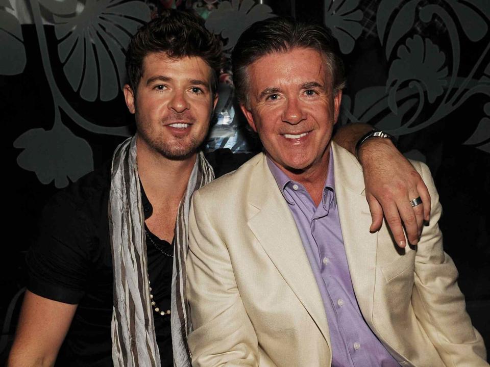 <p>Denise Truscello/WireImage</p> Robin Thicke and Alan Thicke attend The Bank nightclub at Bellagio Las Vegas in 2009.