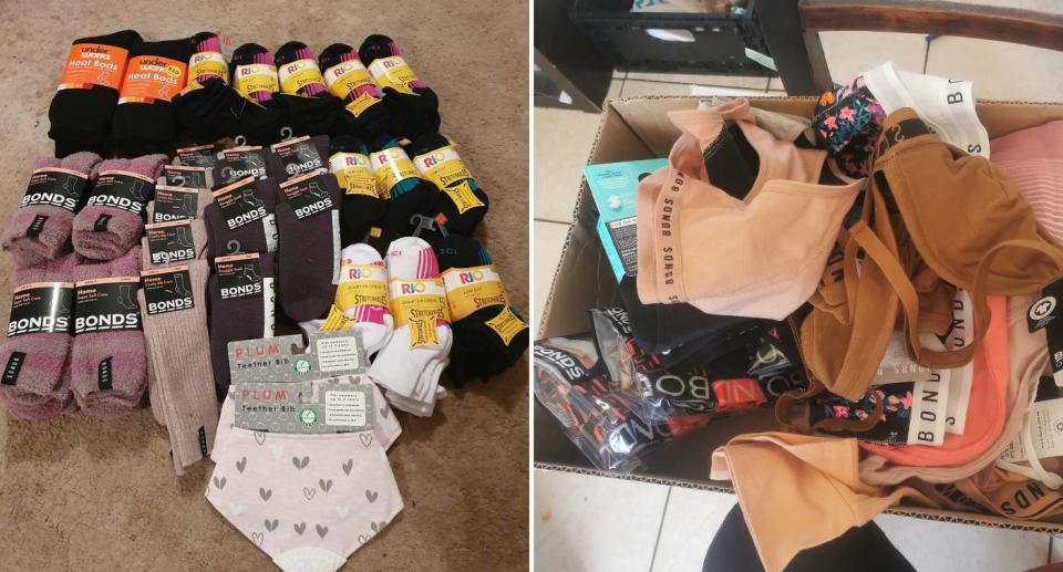 Pile of socks and underwear from Bonds brand. Source: Facebook