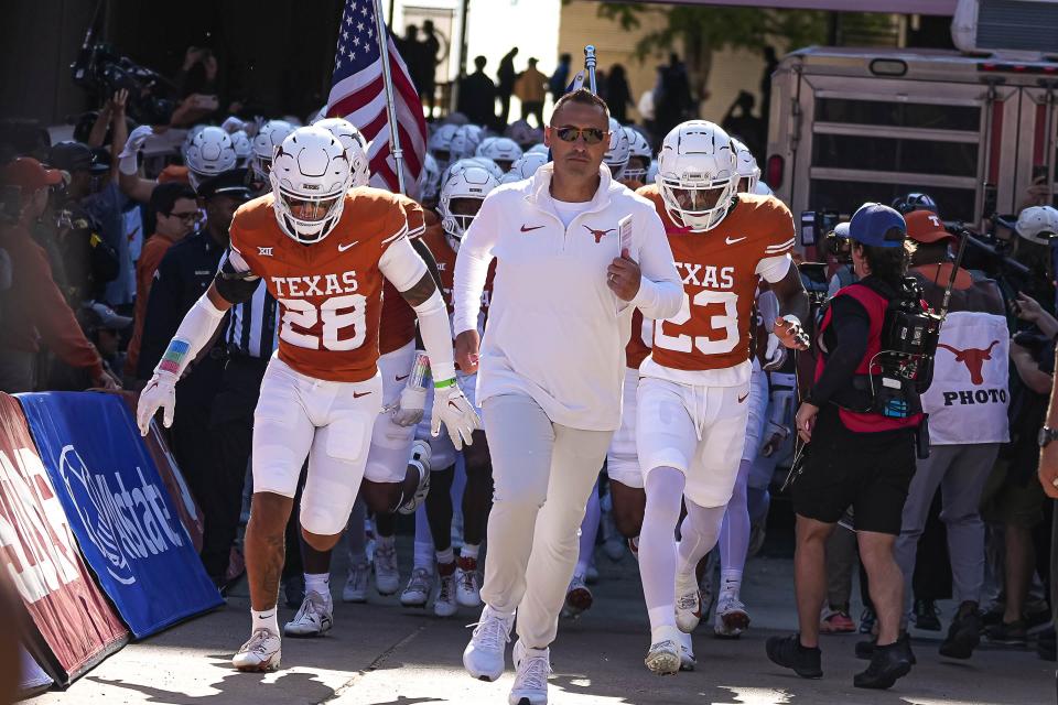 Coach Steve Sarkisian has the No. 9 Longhorns in position to contend for the Big 12 title and make a run at the College Football Playoff despite the loss to Oklahoma.