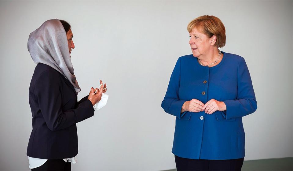 ghafari and angela merkel