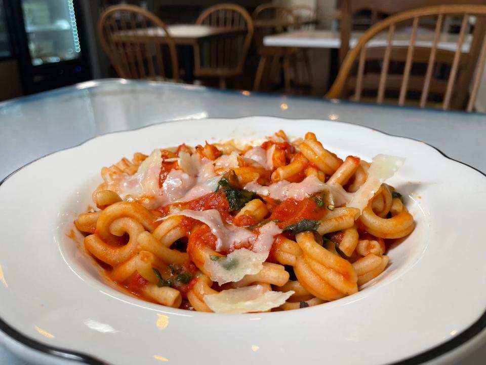 Casarecce pasta with a super light vodka sauce, garlicky greens and parmesean curls from Flours Pasta & Bakeshop in Haverstraw was the best thing Food Reporter Jeanne Muchnick ate this week. The shop uses 14 different types of flours for its pasta and baked goods.