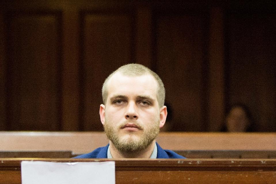 Van Breda remained emotionless in court before he was handed down three life sentences for the axe murders of his parents and brother. Source: AFP