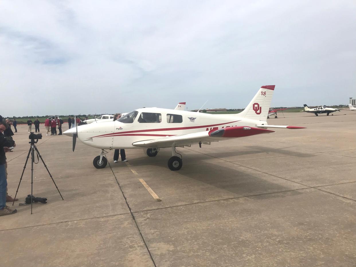 Shown is one of the airplanes from the new fleet that arrived for the OU aviation school.