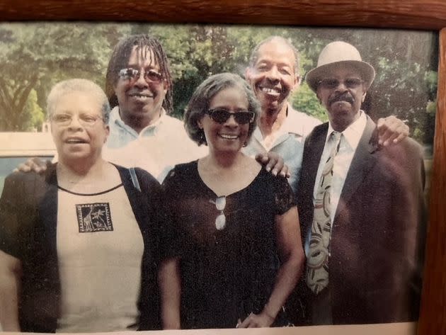 From left to right, the author's mother, Uncle Gilbert, Aunt Pauline, Uncle Ronald and Uncle Earnest.