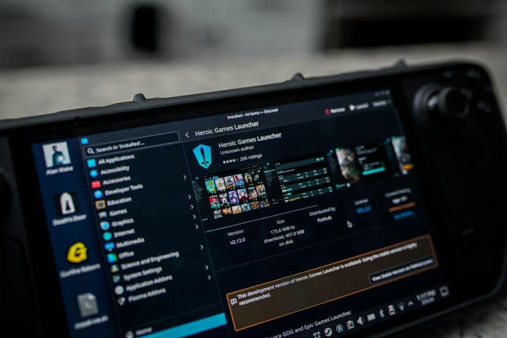 The Heroic Game Launcher in the Steam Deck Discover store.