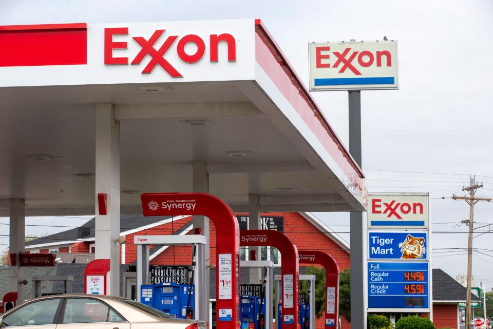 An example of high gas prices, as prices have hit another record weeks before the summer driving season is set to begin, at Exxon on Route 35 in Keyport, NJ Thursday, May 12, 2022.