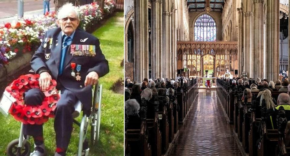 Hundreds turned out to remember WW2 hero Jim Auton who died aged 95 last month (SWNS)