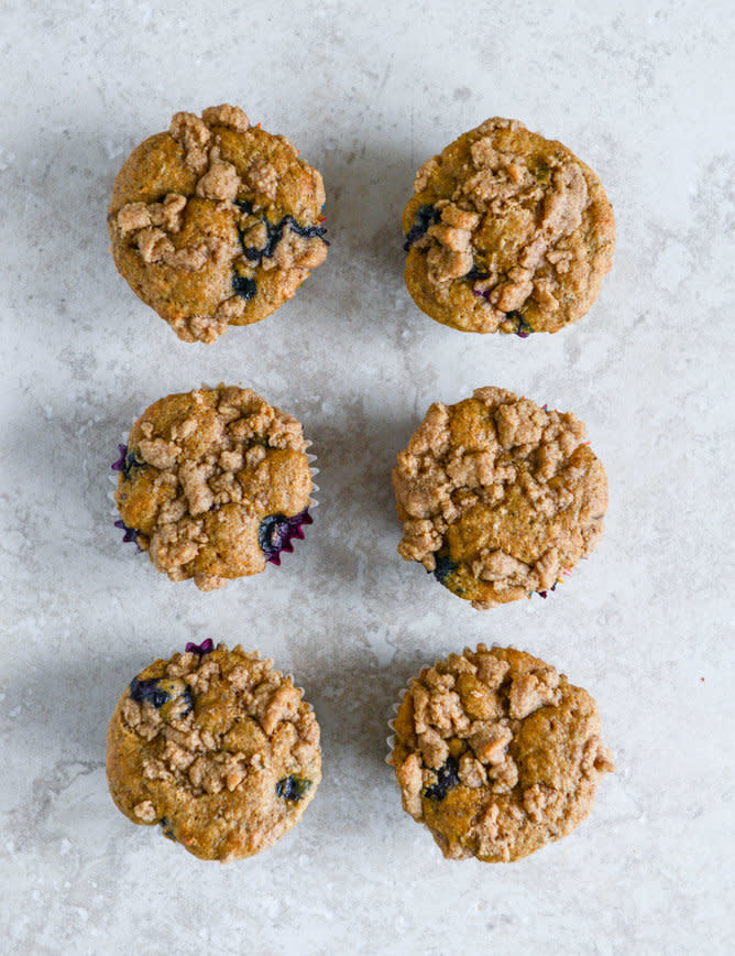 <strong>Get the <a href="http://www.howsweeteats.com/2014/02/blueberry-yogurt-crumb-muffins/" target="_blank">Blueberry Yogurt Crumb Muffins recipe</a> from How Sweet It Is</strong>