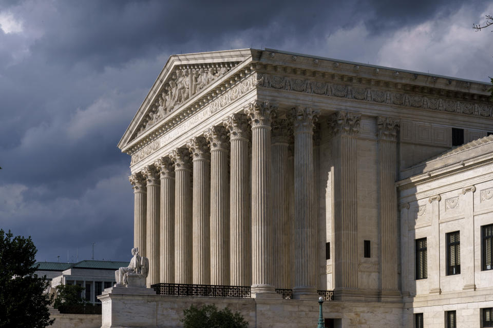 FILE - This June 8, 2021 file photo shows the Supreme Court building in Washington. On Friday, Sept. 24, 2021, The Associated Press reported on stories circulating online incorrectly asserting that after a legal challenge from Robert F. Kennedy Jr. and a group of scientists, the U.S. Supreme Court ruled COVID-19 vaccines are unsafe and “canceled universal vaccination.” While ​​Kennedy said he has been a part of more than 30 lawsuits on the subject of vaccine safety, those are at different stages of the judicial process and none have appeared before the Supreme Court. (AP Photo/J. Scott Applewhite)