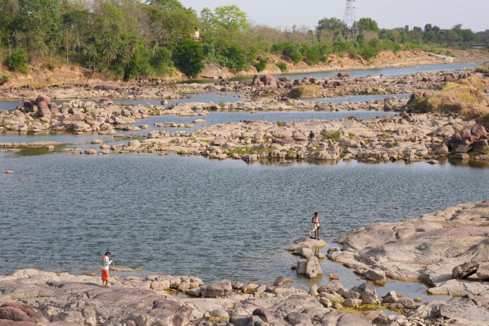 2023年6月18日，印度中央省達桑河（Dhasan River）水位明顯偏低。美聯社