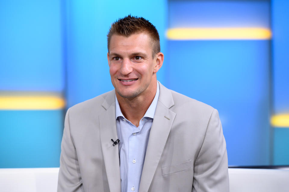 NEW YORK, NEW YORK - SEPTEMBER 10: Rob Gronkowski visits "FOX & Friends" at Fox News Channel Studios on September 10, 2019 in New York City. (Photo by Noam Galai/Getty Images)