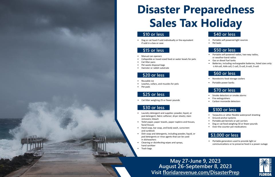 2023 disaster preparedness sales tax holiday.