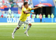 <p>Quintero celebrates his strike </p>