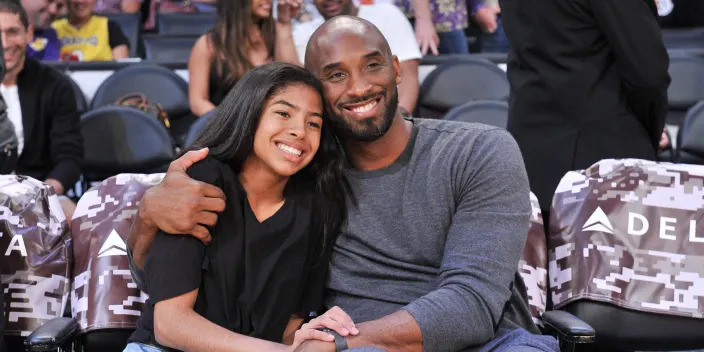 Kobe Bryant and his daughter Gianna Bryant attend a basketball game between the Los Angeles Lakers and the Atlanta Hawks at Staples Center on November 17, 2019 in Los Angeles, California.