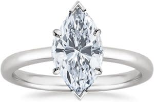 Houston Diamond District 14K White Gold 1.25 Carat Lab Grown Solitaire Marquise Cut Diamond Engagement Ring