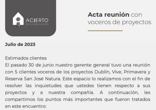 Acta reunión Acero Inmobiliario