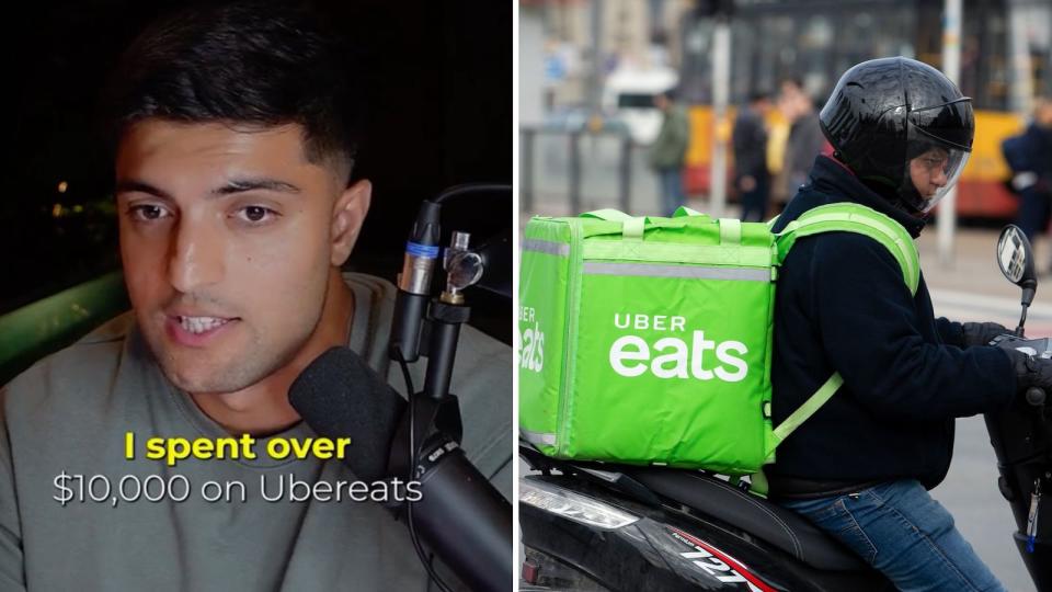 Compilation image of Gen-Z TikTok star Ramin and Uber Eats delivery driver