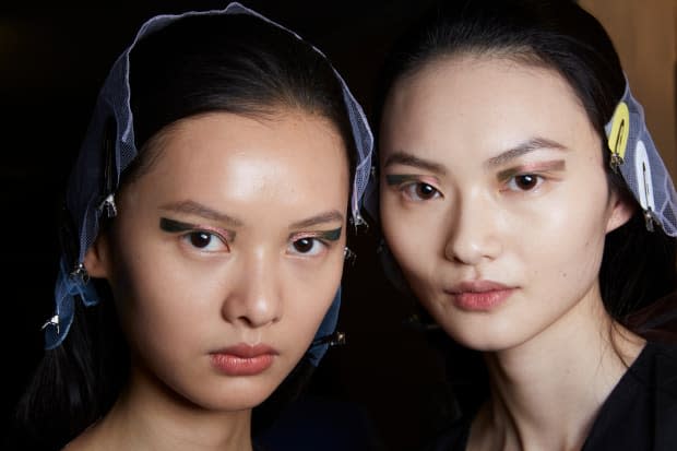 Beauty looks from the Prada Fall 2020 show. 