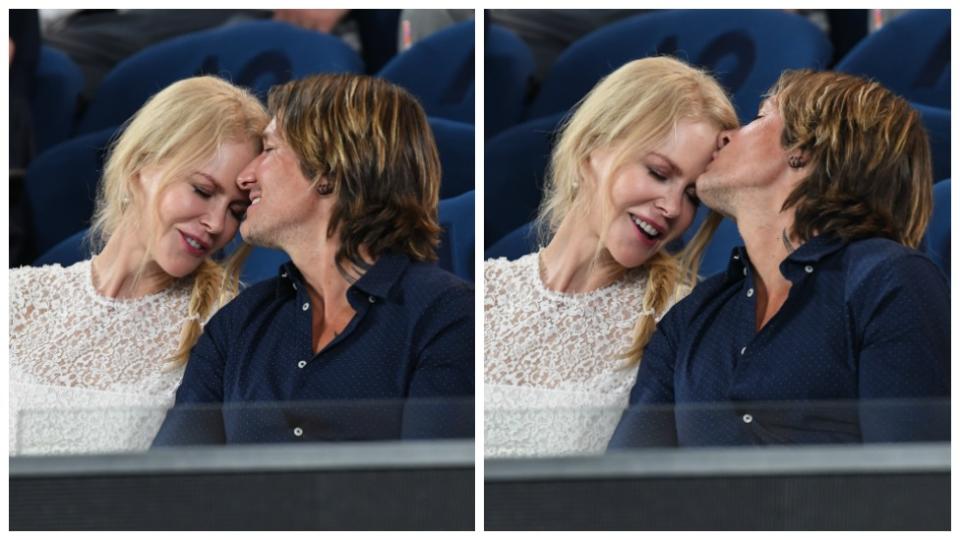 Nicole Kidman and Keith Urban packed on the PDA as they enjoyed a day out at the Australian Open. Photo: Getty Images