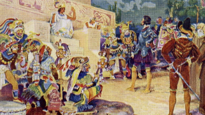 artist's rendition of Montezuma's court