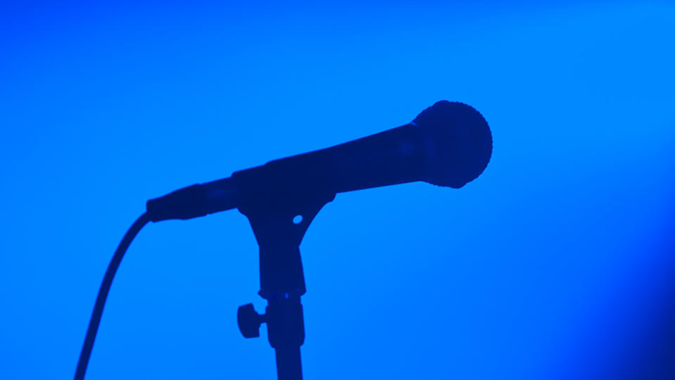 Microphone at the SXSW Music Festival Saturday March 20, 2010 in Austin, Texas. (Lance Dawes/Blixah for AP Images)