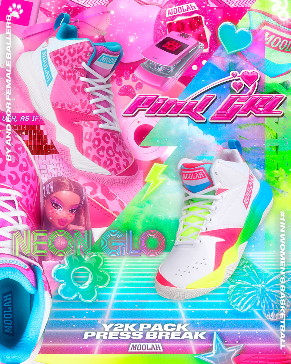 Moolah Kicks, Press Break, Pink Grl, Neon Glo, sneakers, basketball