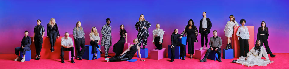 BAFTA Breakthrough; a group of people on a blue and purple background