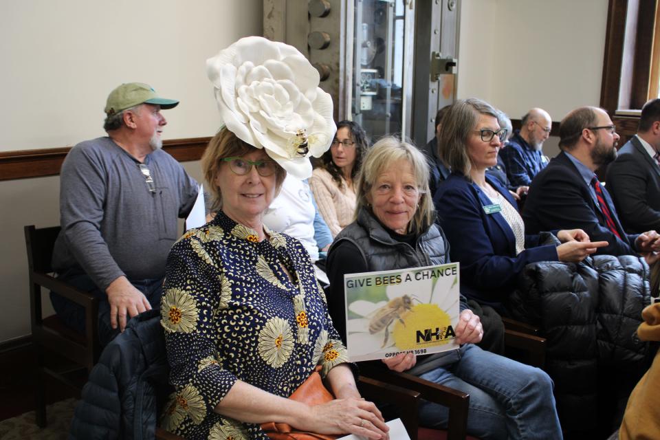 Mary Ellen McKeen, left, president of the New Hampshire Beekeepers Association, said "bees will be poisoned out in the field" if House Bill 1698 becomes law.