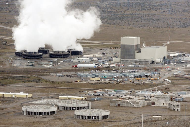 Aerial view of part of the Hanford nuclear site in Washington state on March 21, 2011. At least six tanks containing radioactive waste at the site are leaking, the state said, urging more federal help to clean up the area