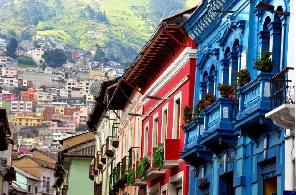 View of the historical part of Quito in Ecuador