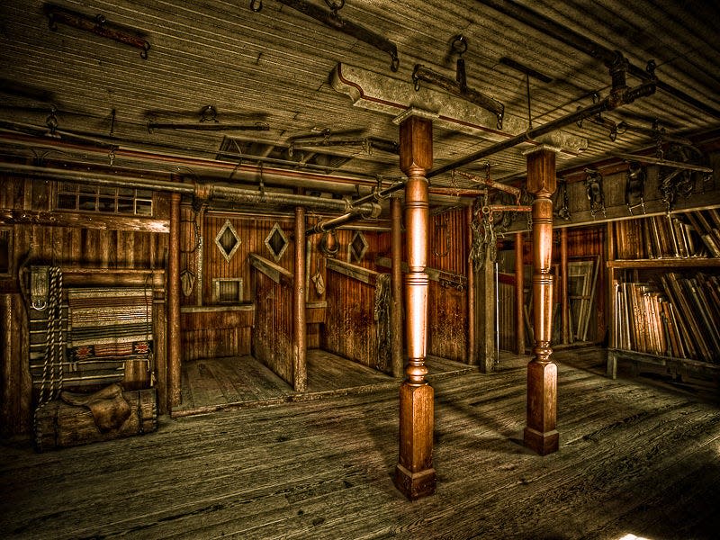 empty stables at the winchester mansion