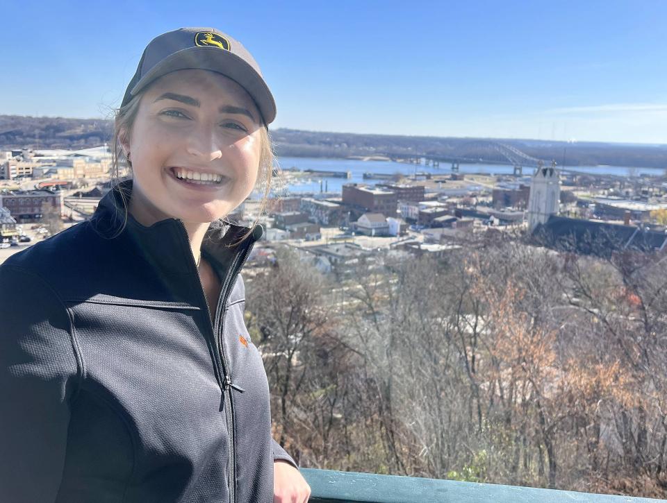 Gannon senior Elizabeth Kuhar during her visit to Dubuque, Iowa, the location of the John Deere factory she'll be working at after graduating.