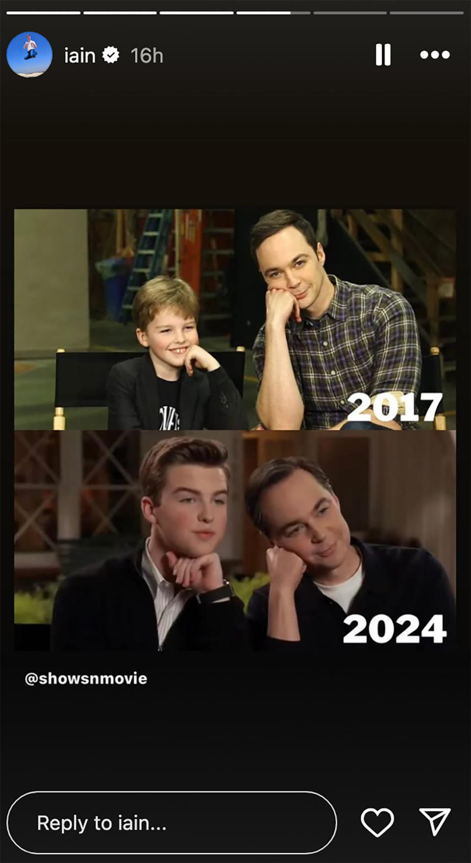 Iain Armitage shares press screenshots of himself and Jim Parsons ahead of the Young Sheldon finale.