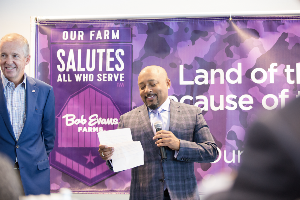 Shark Tank's Daymond John and Bob Evans CEO Mike Townsley.