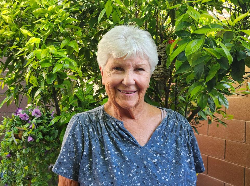 Former Pearl River girls soccer and softball coach Jean Cary, who’ll be inducted into the Rockland County Sports Hall of Fame Sunday, is pictured outside her home in Arizona April 10, 2024.